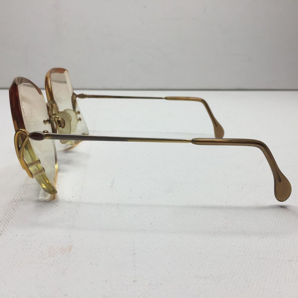 Vintage Nikon Womens Bifocal Reading Glasses NK Yellow Brown Case Cleaning Cloth - Picture 5 of 14